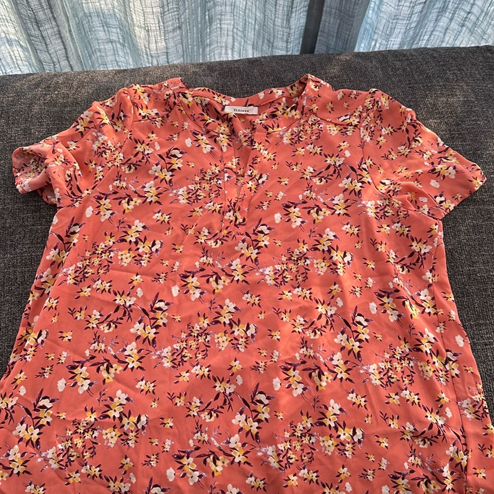 Floral print, short sleeved blouse